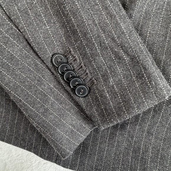 Anthropologie Maeve Blazer Jacket Women Sz L Gray 80s Boxy Secretary - Picture 3 of 7